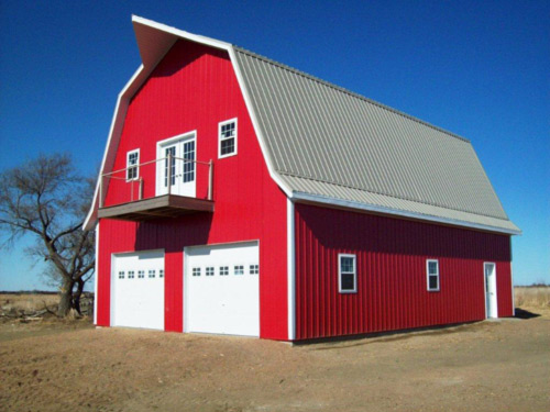 Picture of a new red barn